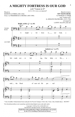 page one of A Mighty Fortress Is Our God (with "Canon in D") (SATB Choir)
