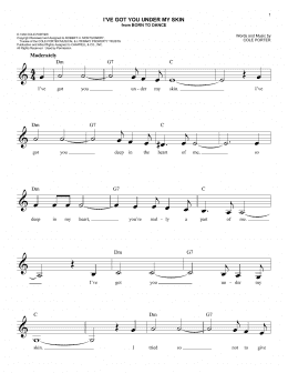 page one of I've Got You Under My Skin (Easy Lead Sheet / Fake Book)