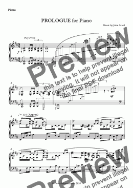page one of Prologue for Piano
