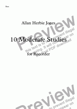 page one of 10 Moderate Studies - Bass Recorder