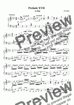 page one of Bach Prelude No. 17 in Ab Major BWV 862