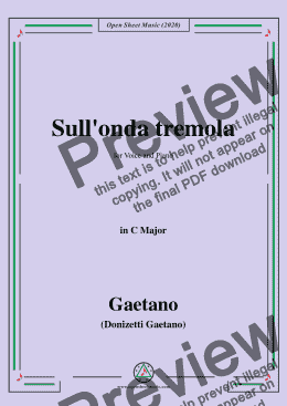 page one of Donizetti-Sull'onda tremola,in C Major,for Voice and Piano