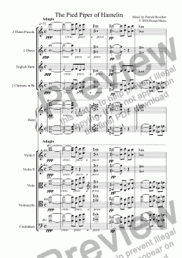 page one of The Pied Piper of Hamelin for Orchestra