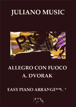 page one of ALLEGRO CON FUOCO (EASY PIANO - C VERSION) - A. DVORAK