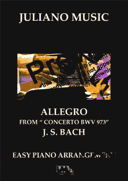 page one of ALLEGRO FROM "CONCERTO IN G MAJOR BWV 973 "(EASY PIANO) - J. S. BACH