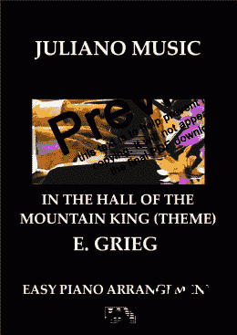 page one of IN THE HALL OF THE MOUNTAIN KING (EASY PIANO- C VERSION) - E. GRIEG