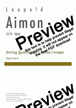 page one of Aimon - String Quartet in C minor/major