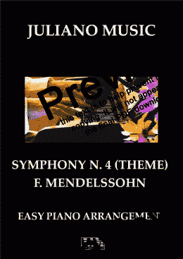 page one of THEME FROM "SYMPHONY N.4" (EASY PIANO - C VERSION) - F. MENDELSSOHN