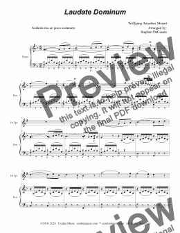 page one of Laudate Dominum (for Bb-Trumpet Solo - Piano Accompaniment)