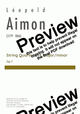 page one of Aimon - String Quartet in E major/minor