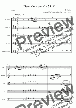 page one of Kuhlau Piano Concerto Op.7 in C - Score