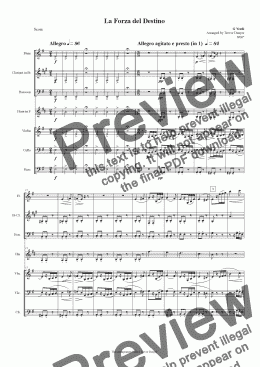 page one of Verdi - La Forza del Destino - Overture - Mixed Septet