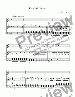 page one of Antonio Rosetti - Concert Es-dur for Horn Eb C 43 - I.Allegro (E-flat major )C 43