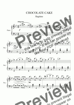page one of Chocolate Pie Ragtime | Piano Music