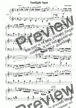 page one of Sunlight Spot for piano from Children's Album
