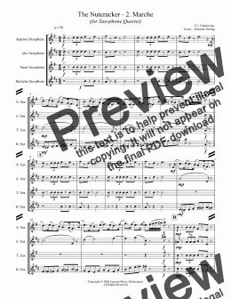 page one of The Nutcracker - 2. Marche (for Saxophone Quartet SATB)