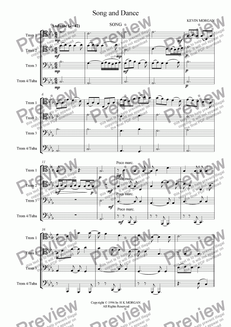 page one of Song and dance