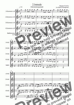 page one of 2. Intrade  Klarinettenquintett