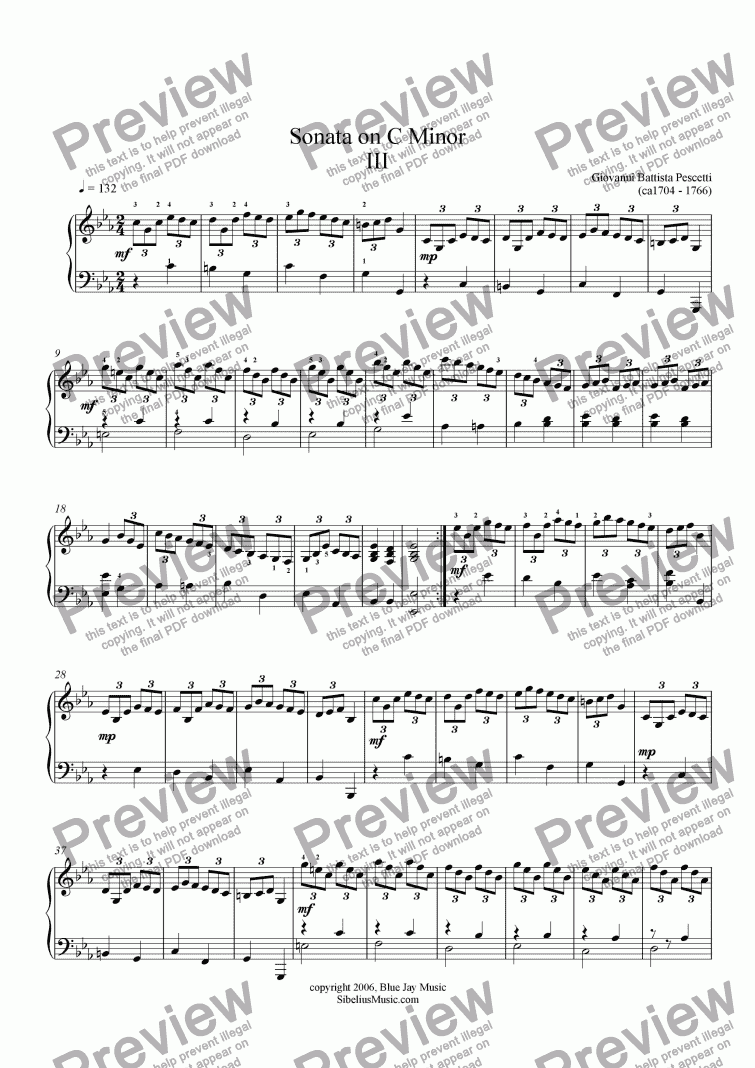 page one of Sonata in C Major III