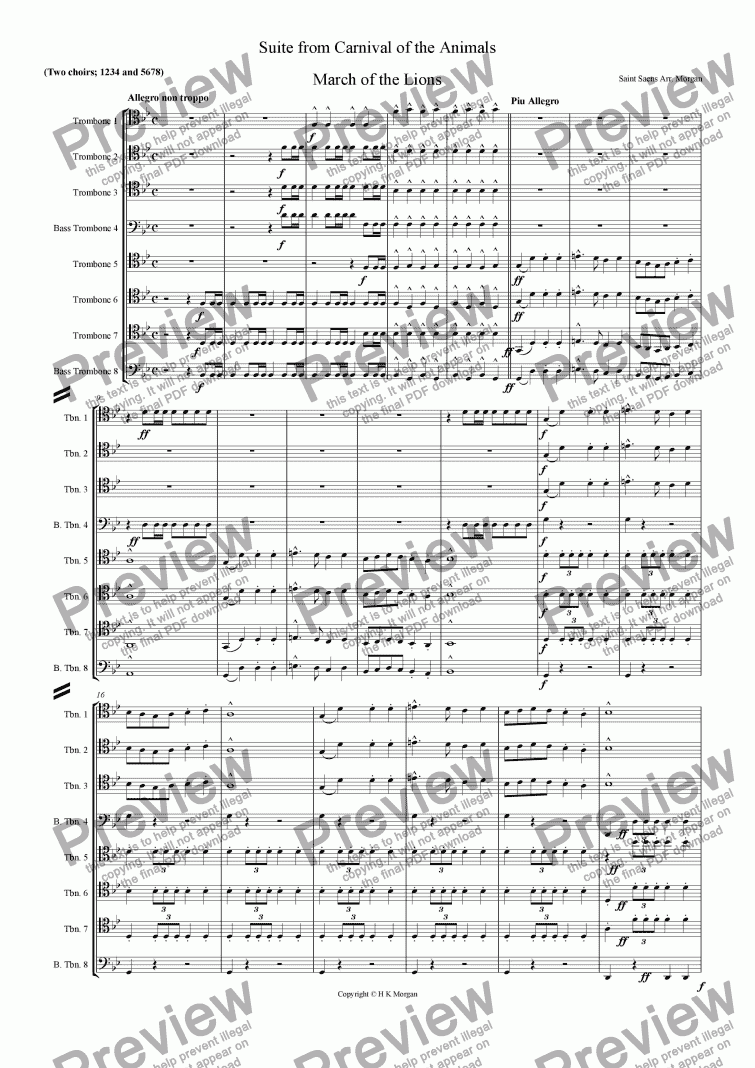 page one of Suite from Carnival of the Animals