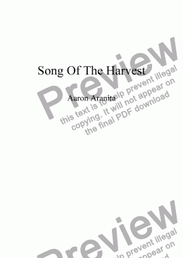 page one of Song Of The Harvest