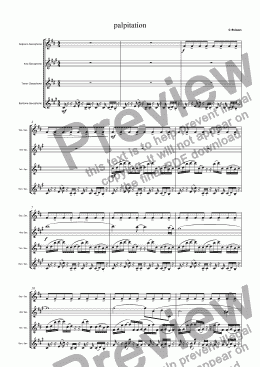page one of Palpitation (for saxophone quartet)