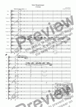 page one of Debussy: Suite Bergamasque Mvt.1.Prelude - orchestra