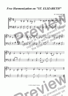 page one of "St. Elizabeth" (Free Harmonization)