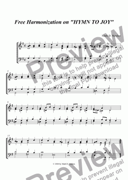 page one of "Hymn to Joy" (Free Harmonization)