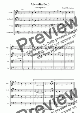 page one of Adventlied Nr. 5  Streichquartett