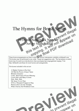 page one of Hymns for Brass: 10 Hymn SUPERPACK number 1, for Brass Quintet