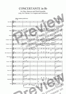 page one of Concertante in Bb for Oboe, Bassoon and Wind Ensemble