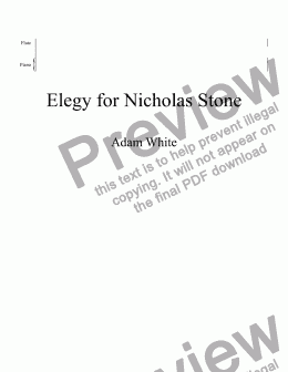 page one of Elegy for Nicholas Stone