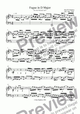 page one of Fugue in D Major