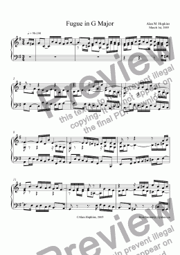 page one of Fugue in G Major
