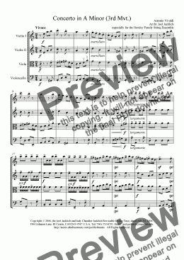 page one of Concerto in A Minor (3rd Mvt.)
