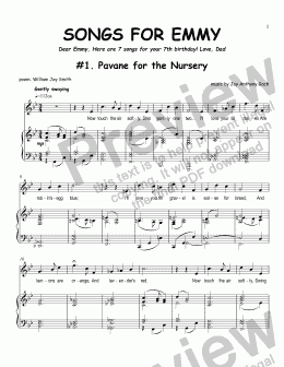page one of Songs for Emmy (med. voice & piano)