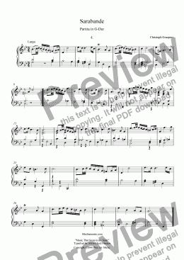 page one of German Baroque Graupner-Partita in G Dur  4.Sarabande