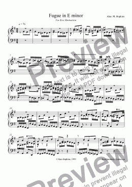 page one of Fugue in E Minor