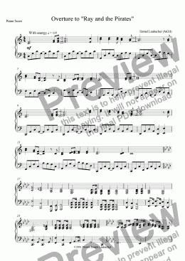 page one of Overture to RAY AND THE PIRATES OF THE LOST COVE