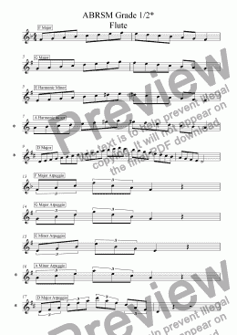 page one of Flute - Grade 1/2 Scales & Arpeggios( ABRSM format )