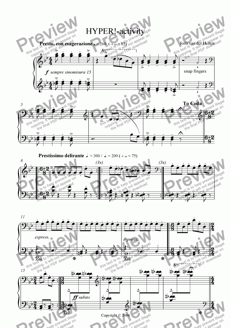 page one of Activity (juvenilia, piano)