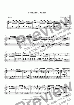 page one of  Albero's Sonata in G Minor