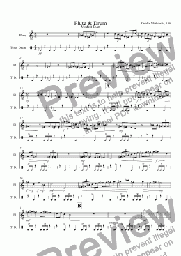 page one of Flute & Drum, modest duet