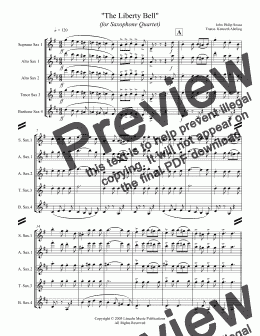 page one of March - The Liberty Bell (Sax Quartet SATB or AATB)