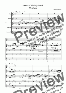 page one of Wind Quintet No 1