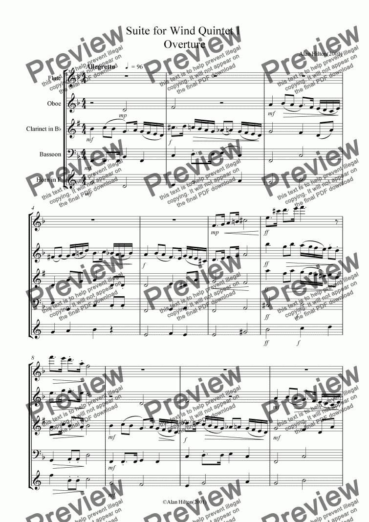 page one of Wind Quintet No 1