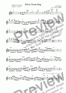 page one of Silver Swan Rag  - Lead Sheet