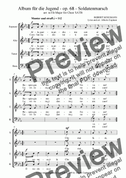 page one of Album für die Jugend - op. 68 - Soldatenmarsch - arr. Eb for Choir