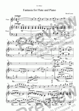 page one of Fantasia for Flute and Piano